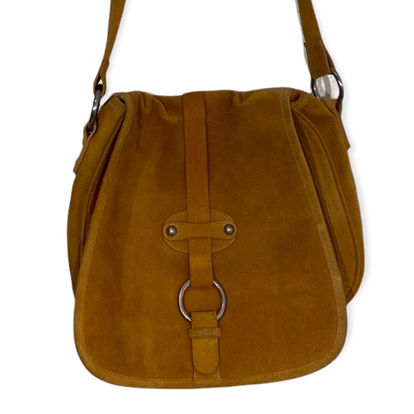 Soho New York Bags Soho New York Mustard Yellow Leather Suede Crossbody Bag Poshmark